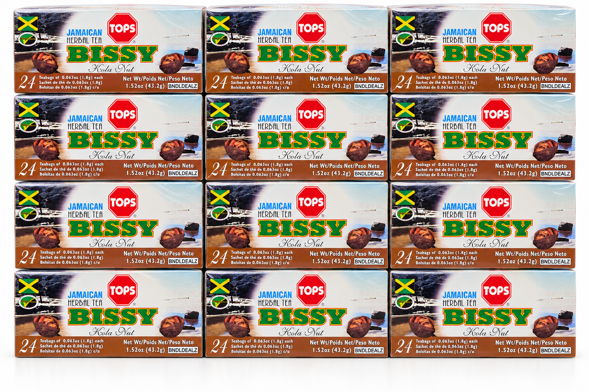 TOPS Bissy Tea – Jamaican Kola Nut Herbal Tea, 24 Tea Bags | 4, 6 or 12 Pack