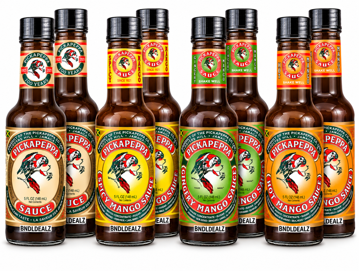 Assortiment de sauces Pickapeppa, 4 bouteilles de 148 ml chacune | 1 de chaque saveur