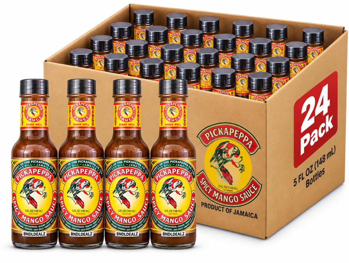 Sauce épicée à la mangue Pickapeppa, 4 bouteilles de 148 ml (5 oz fl) chacune | Sauce jamaïcaine Pickapeppa