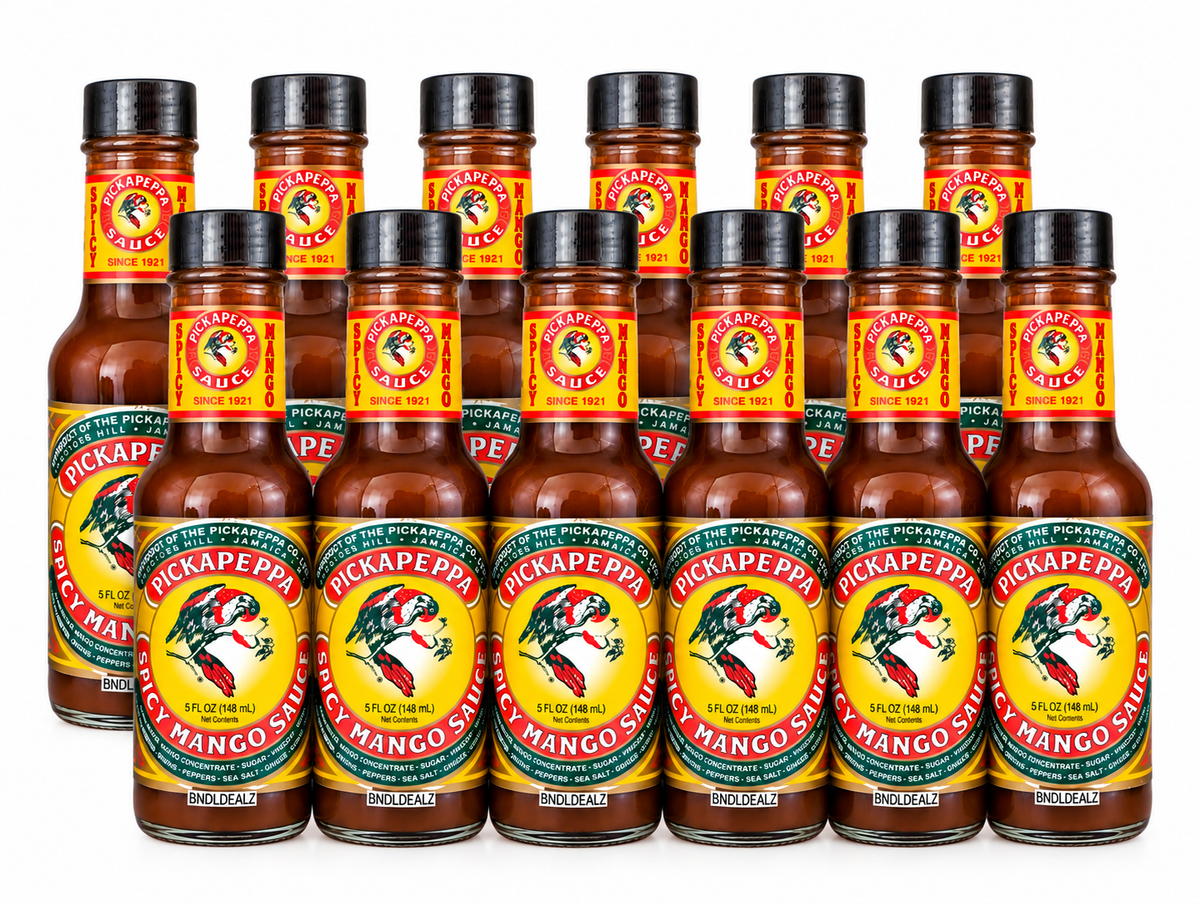 Sauce épicée à la mangue Pickapeppa, 4 bouteilles de 148 ml (5 oz fl) chacune | Sauce jamaïcaine Pickapeppa