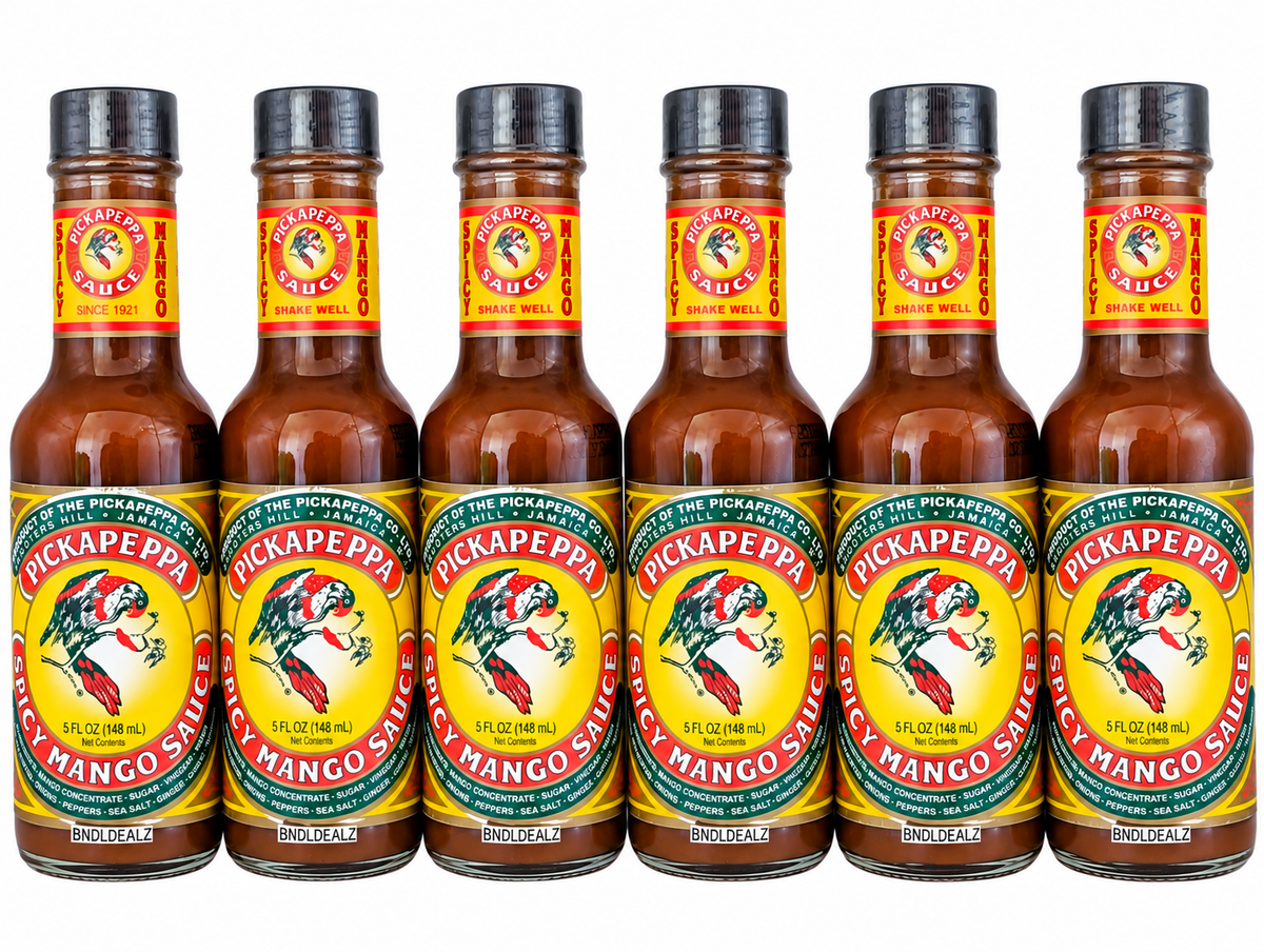 Sauce épicée à la mangue Pickapeppa, 4 bouteilles de 148 ml (5 oz fl) chacune | Sauce jamaïcaine Pickapeppa