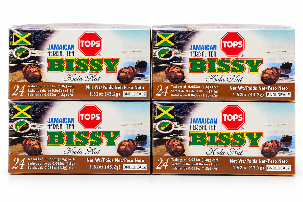 TOPS Bissy Tea – Jamaican Kola Nut Herbal Tea, 24 Tea Bags | 4, 6 or 12 Pack