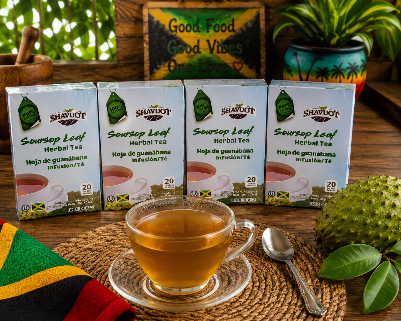 Authentic Jamaican Shavuot Soursop Leaf Herbal Tea 4 Pack