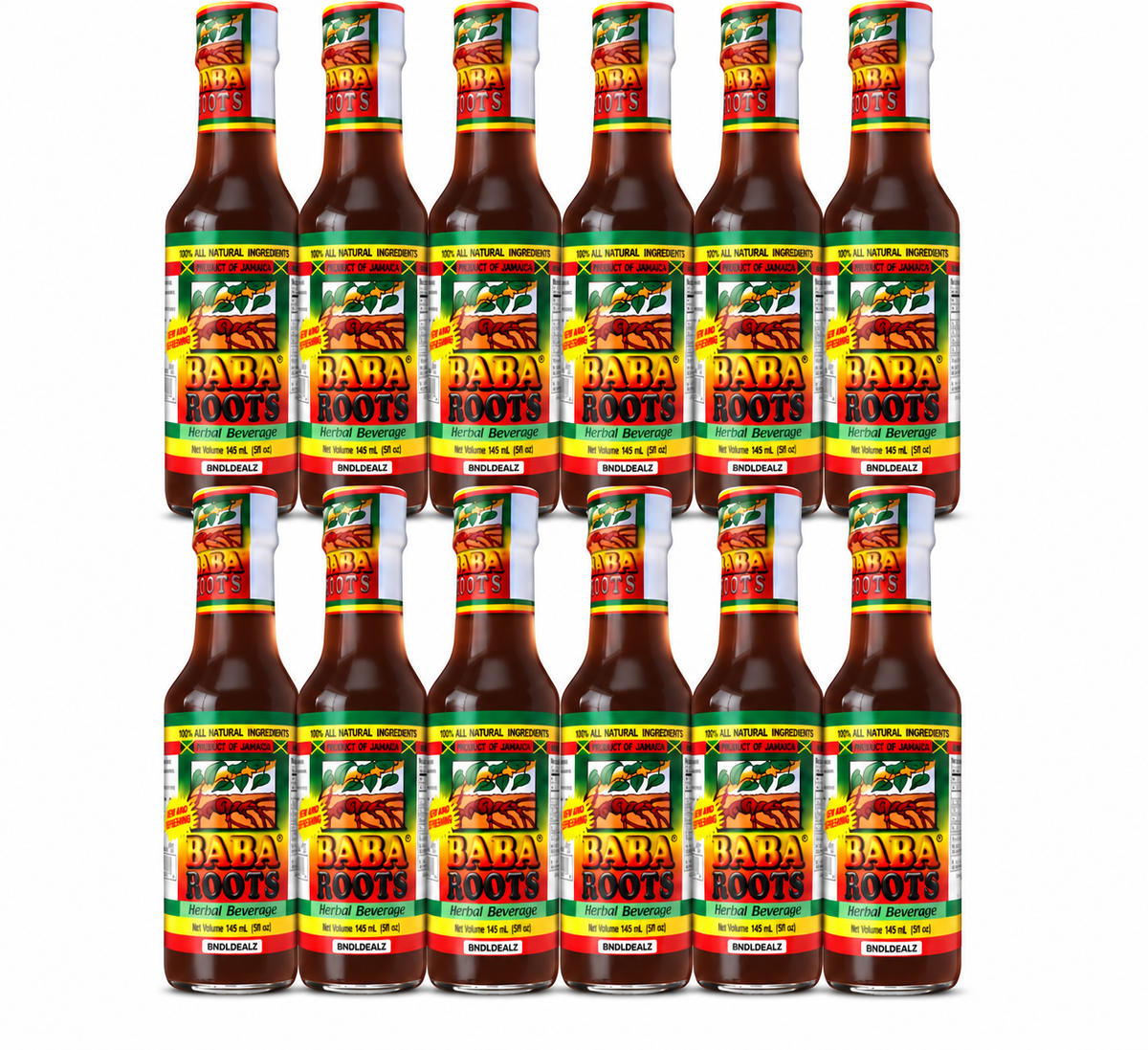 Baba Roots Herbal Beverage 12 Pack, 145mL bottles, authentic Jamaican herbal drink