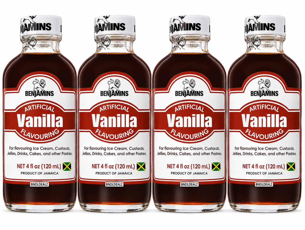 Benjamin’s Vanilla Flavoring 4 pack, 120mL each, Jamaican vanilla flavouring product of Jamaica