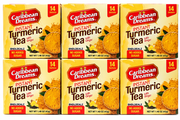 Caribbean Dreams Turmeric Tea with Ginger no sugar added 6 pack with 14 sachets per box, Product of Jamaica