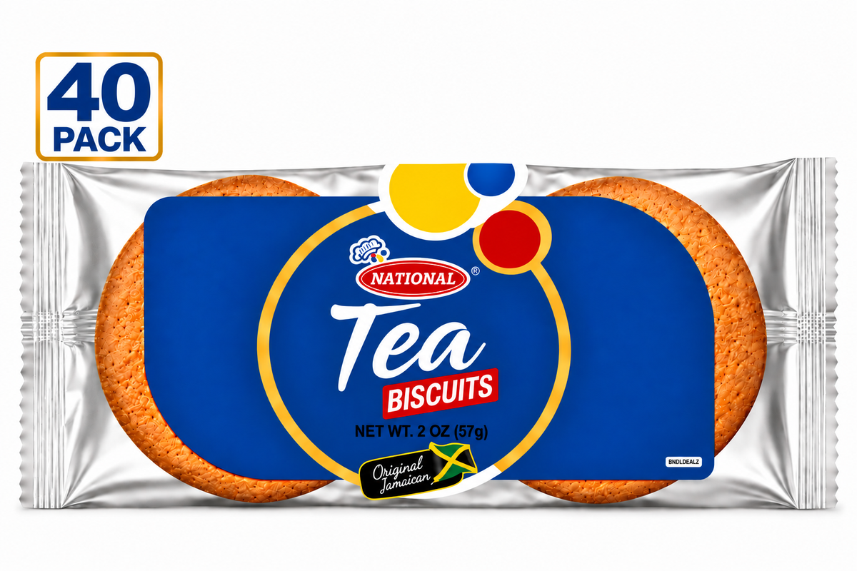National Tea Biscuits 40 Pack, 2 oz (57g) each, authentic Jamaican tea biscuits
