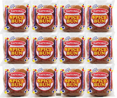 National Spice Bun 12 Pack (125g Each) | Authentic Jamaican Round Bun