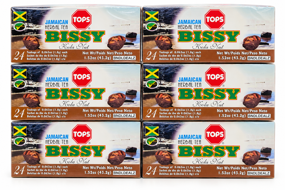 TOPS Bissy Tea – Jamaican Kola Nut Herbal Tea, 24 Tea Bags | 4, 6 or 12 Pack