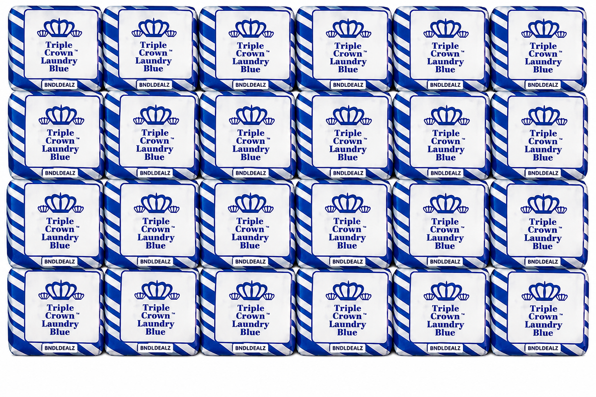 Triple Crown Laundry Blue 24 tablets individually wrapped traditional laundry bluing squares