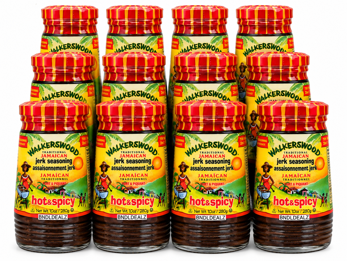 Walkerswood Jerk Seasoning Hot & Spicy 12 Pack, 10 oz 280g jars of Jamaican jerk seasoning