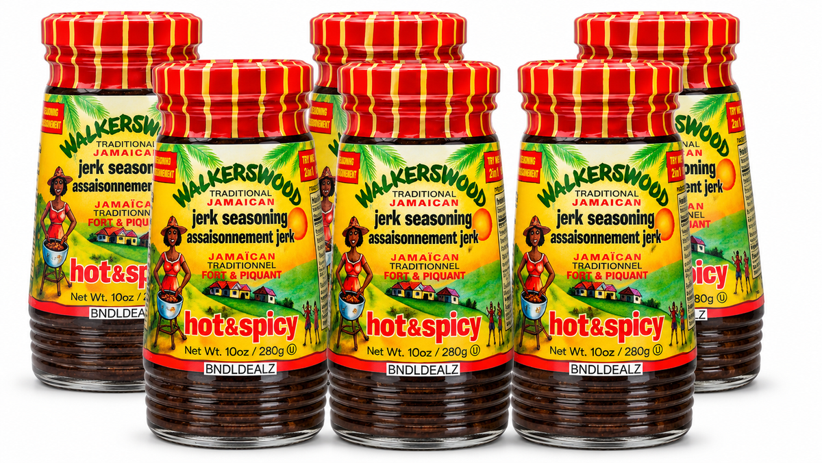 Walkerswood Jerk Seasoning Hot & Spicy 6 Pack, 10 oz 280g jars of Jamaican jerk seasoning
