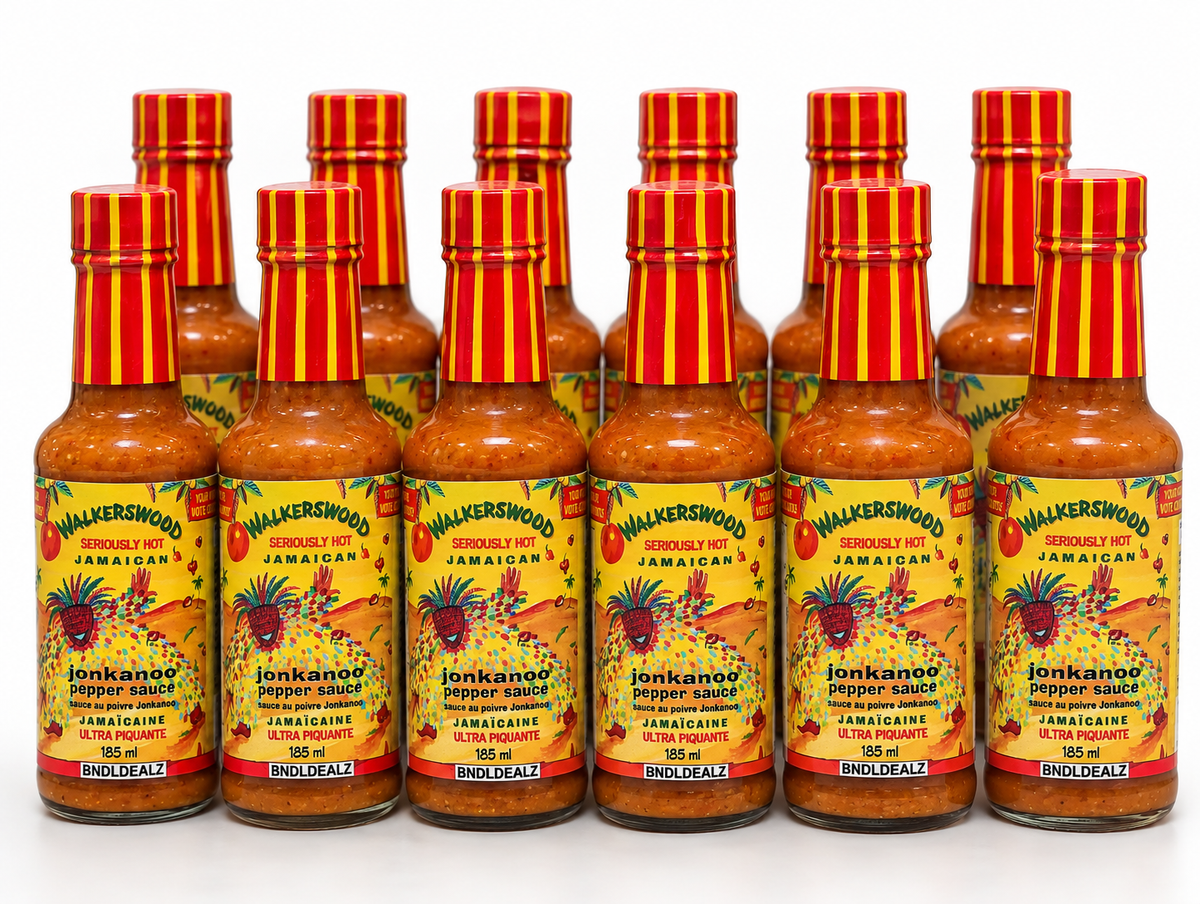 Walkerswood Jonkanoo Pepper Sauce 185mL 12 pack, seriously hot Jamaican pepper sauce
