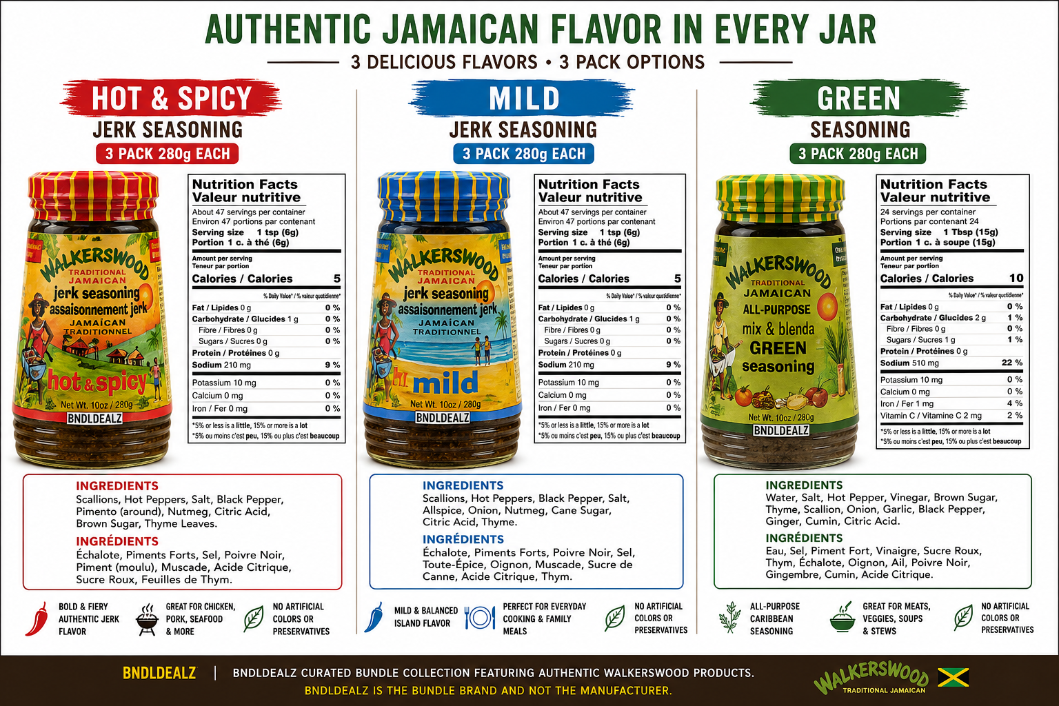 Walkerswood Jerk Seasoning Variety (280g Each) | Jamaican Jerk Seasoning